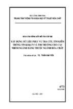 Xây dựng dữ liệu phục vụ tra cứu, tìm kiếm thông tin khoa học và công nghệ và thị trường cho các nhóm ngành hàng thuộc ngành hóa chất   luận văn, đồ án, đề tài tốt nghiệp