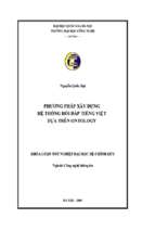 Khóa luận phương pháp xây dựng hệ thống hỏi đáp tiếng việt dựa trên ontology   luận văn, đồ án, đề tài tốt nghiệp