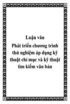 Luận văn phát triển chương trình thử nghiệm áp dụng kỹ thuật chỉ mục và kỹ thuật tìm kiếm văn bản   luận văn, đồ án, đề tài tốt nghiệp