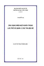 Luận văn ứng dụng web ngữ nghĩa trong lưu trữ và quản lí các tài liệu số   luận văn, đồ án, đề tài tốt nghiệp