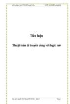 Tiểu luận thuật toán di truyền cùng với logic mờ   luận văn, đồ án, đề tài tốt nghiệp