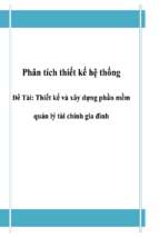 đề tài thiết kế và xây dựng phần mềm quản lý tài chính gia đình   luận văn, đồ án, đề tài tốt nghiệp