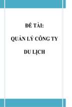 đề tài quản lý công ty du lịch   luận văn, đồ án, đề tài tốt nghiệp