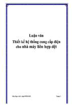 Luận văn thiết kế hệ thống cung cấp điện cho nhà máy liên hợp dệt   luận văn, đồ án, đề tài tốt nghiệp