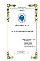 Công nghệ web   tìm hiểu về web service   luận văn, đồ án, đề tài tốt nghiệp