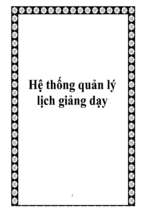 Hệ thống quản lý lịch giảng dạy   luận văn, đồ án, đề tài tốt nghiệp