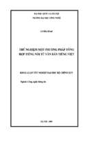 Khóa luận thử nghiệm một phương pháp tổng hợp tiếng nói từ văn bản tiếng việt   luận văn, đồ án, đề tài tốt nghiệp
