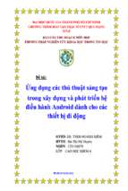 đề tài ứng dụng các thủ thuật sáng tạo trong xây dựng và phát triển hệ điều hành android dành cho các thiết bị di động   luận văn, đồ án, đề tài tốt nghiệp