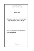 đề tài xây dựng game engine đa nền tảng   hiệu ứng ánh sáng và vật liệu   luận văn, đồ án, đề tài tốt nghiệp