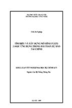 Tìm hiểu và xây dựng mô hình fuzzy logic ứng dụng trong bài toán dự báo tài chính   luận văn, đồ án, đề tài tốt nghiệp