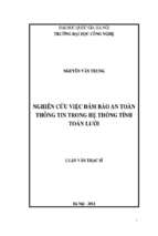Luận văn nghiên cứu việc đảm bảo an toàn thông tin trong hệ thống tính toán lưới   luận văn, đồ án, đề tài tốt nghiệp