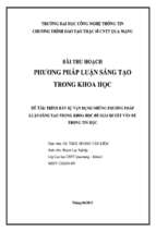 đề tài trình bày sự vận dụng những phương pháp luận sáng tạo trong khoa học để giải quyết vấn đề trong tin học   luận văn, đồ án, đề tài tốt nghiệp