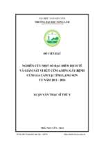 Nghiên cứu một số đặc điểm dịch tễ và giám sát vi rút cúm a h5n1 gây bệnh cúm gia cầm tại tỉnh lạng sơn từ năm 2011   2016