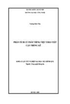 Khóa luận phân tích cú pháp tiếng việt theo tiếp cận thống kê   luận văn, đồ án, đề tài tốt nghiệp