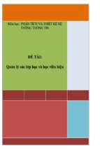 Môn học_ phân tích và thiết kế hệ thống thông tin   đề tài_ quản lý các lớp học và học viên hiệu   luận văn, đồ án, đề tài tốt nghiệp