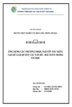 ứng dụng các phương pháp, nguyên tắc sáng tạo để giải quyết các vấn đề   bài toán trong tin học   luận văn, đồ án, đề tài tốt nghiệp