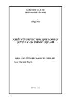 Khóa luận nghiên cứu phương pháp định danh bản quyền tác giả trên dữ liệu ảnh   luận văn, đồ án, đề tài tốt nghiệp