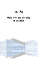 đề tài quản lý vé cho một công ty xe khách   luận văn, đồ án, đề tài tốt nghiệp