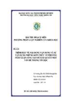 đề tài trình bày về nội dung vận dung và sự vận dụng những kiến thức về phương pháp luận sáng tạo để giải quyết một vấn đề trong tin học   luận văn, đồ án, đề tài tốt nghiệp