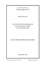 Hình thành kĩ năng sử dụng bản đồ trong dạy học địa lí lớp 11 – trung học phổ thông