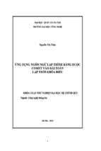 Khóa luận ứng dụng ngôn ngữ lập trình ràng buộc comet vào bài toán lập thời khóa biểu   luận văn, đồ án, đề tài tốt nghiệp