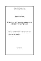 Khóa luận nghiên cứu, xây dựng mô hình quản lý dữ liệu y tế tại việt nam   luận văn, đồ án, đề tài tốt nghiệp