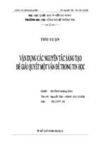 Tiểu luận vận dụng các nguyên tắc sáng tạo để giải quyết một vấn đề trong tin học   luận văn, đồ án, đề tài tốt nghiệp