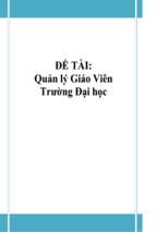 Quản lý giáo viên trường đại học   luận văn, đồ án, đề tài tốt nghiệp