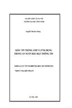 Khóa luận giấu tin trong ảnh và ứng dụng trong an toàn bảo mật thông tin   luận văn, đồ án, đề tài tốt nghiệp