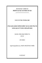 ứng dụng mạng nơron nhân tạo dự báo phụ tải ngắn hạn hệ thống điện miền bắc   luận văn, đồ án, đề tài tốt nghiệp
