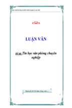 đề tài tin học văn phòng chuyên nghiệp   luận văn, đồ án, đề tài tốt nghiệp