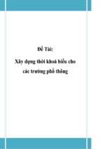 đề tài sắp xếp thời khoá biểu cho các trường phổ thông   luận văn, đồ án, đề tài tốt nghiệp