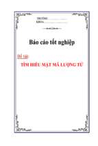 đề tài tìm hiểu mật mã lượng tử   luận văn, đồ án, đề tài tốt nghiệp