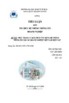 đề tài thực trạng và giải pháp ứng dụng hệ thống thông tin tại các doanh nghiệp việt nam hiện nay   luận văn, đồ án, đề tài tốt nghiệp
