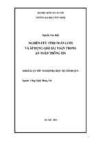 Khóa luận nghiên cứu tính toán lưới và áp dụng giải bài toán trong an toàn thông tin   luận văn, đồ án, đề tài tốt nghiệp