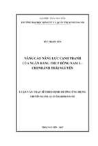 Nâng cao năng lực cạnh tranh của ngân hàng tmcp đông nam á   chi nhánh thái nguyên