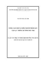 Nâng cao chất lượng nguồn nhân lực tại cục thống kê tỉnh phú thọ