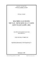 Hoạt động giao thương việt nam   trung quốc qua cửa khẩu quốc tế lào cai (1991   2011)