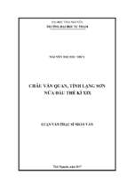 Châu văn quan, tỉnh lạng sơn nửa đầu thế kỉ xix