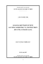 đánh giá hiện trạng sử dụng đất nông nghiệp phục vụ cho phát triển bền vững ở tỉnh hà giang