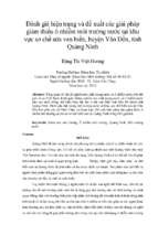 đánh giá hiện trạng và đề xuất các giải pháp giảm thiểu ô nhiễm môi trường nước tại khu vực sơ chế sứa ven biển, huyện vân đồn, tỉnh quảng ninh