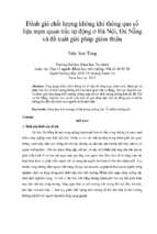 đánh giá chất lượng không khí thông qua số liệu trạm quan trắc tự động ở hà nội, đà nẵng và đề xuất giải pháp giảm thiểu