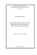 đánh giá biến đổi độ mặn trên hệ thống thủy nông và biến động sử dụng đất tại huyện giao thủy, tỉnh nam định