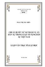 Chuẩn bị xét xử sơ thẩm vụ án dân sự trong luật tố tụng dân sự việt nam