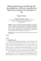 đánh giá ảnh hưởng của mô hình sản xuất nông nghiệp hữu cơ đến môi trường đất tại xã thanh xuân, huyện sóc sơn, thành phố hà nội