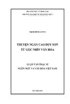 Truyện ngắn cao duy sơn từ góc nhìn văn hoá (lv02175)