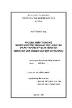 Phương pháp thống kê nghiên cứu tình hình giáo dục đào tạo ở các trường sỹ quan quân đội