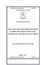 Thực trạng hoạt động khám chữa bệnh tại bệnh viện mahosot, viêng chăn, cộng hòa dân chủ nhân dân lào năm 2016