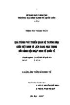 Quá trình phát triển quan hệ thương mại giữa việt nam và liên bang nga trong bối cảnh hội nhập kinh tế quốc tế