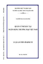 Quản lý nợ xấu tại ngân hàng thương mại việt nam